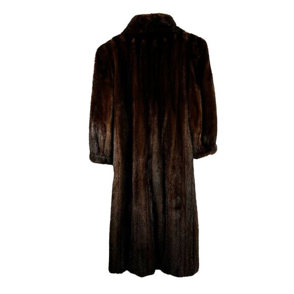Vintage Furs by Richard Donald Medium Brown Fur Long Trench Coat Womens Size S - Picture 6 of 13